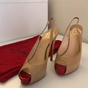 Christian Louboutin Nude Sling Backs